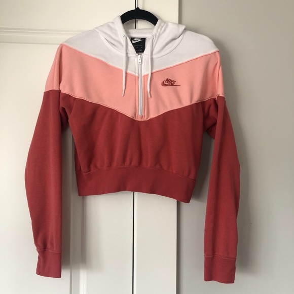 Cropped Pink 3/4 Zip Pullover